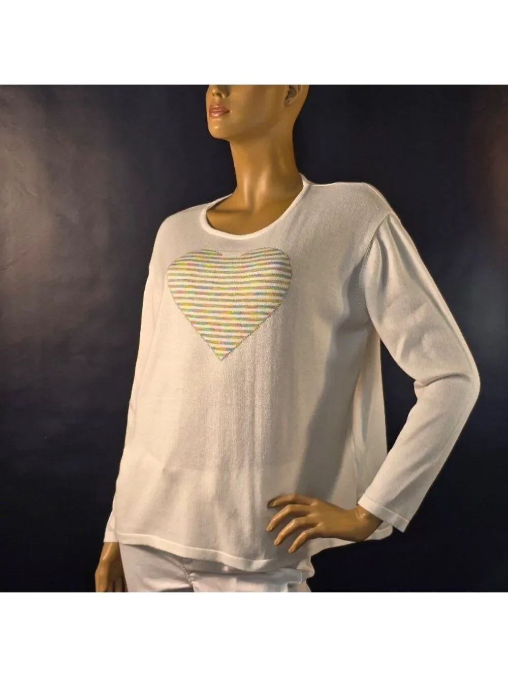 Angel Heart Lightweight Summer Sweater Top Cotton Blend Knit Womens Size Large